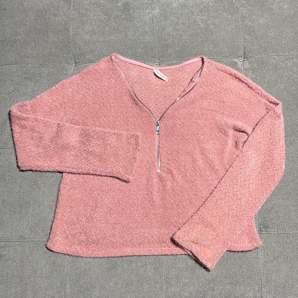 🥰🥰Chocolate USA Cropped Half Zip Sweater🥰🥰
